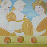 le tre mele   olio su tela  50x70     2016